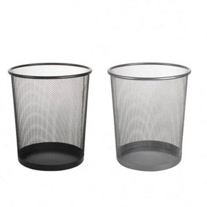 Paper <b>Basket</b> Trash Bin Round Metal <b>Mesh</b> Waste Bins Trash Can Dustbin Wastebasket Garbage Bin - Product Image 1