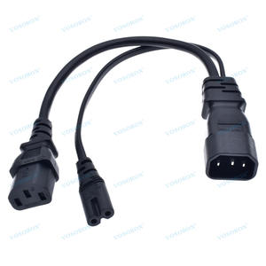 C14 إلى C13 + C7 Y سلك توصيل موزع ، سلك توصيل منفرد IEC C14 ذكر إلى C13 + C7 سلك تقسيم أنثى - Product Image 1
