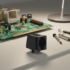 Connecteur RJ 22 pour montage sur circuit imprimé, boîtier en plastique noir à angle droit - Product Image 3