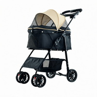 Poussette pliable de luxe, imperméable, réglable, confortable, en ABS, à 4 roues, pour petits animaux, chien, chariot, buggy
