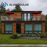 Villa préfabriquée de luxe à deux étages avec 4 chambres, en acier et aluminium, pour usage résidentiel