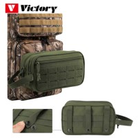 Vente en gros Polyester portable personnalisé pour trousse de toilette et pochettes Molle à outils grande capacité avec fermeture à glissière