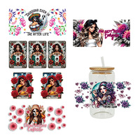 Envolturas DTF para Tazas Dead Before Cafecito Uh, Envolturas DTF para Tazas Notorious Diva, Pegatinas de Transferencia UV DTF para Llaveros
