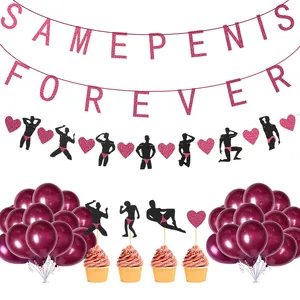 Engagement Bachelorette Party Nguồn cung cấp CÙNG MỘT DƯƠNG VẬT MÃI MÃI biểu ngữ gigolo Vòng hoa cupcake toppers Bridal Shower trang trí thiết lập