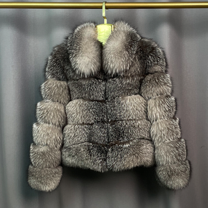 厂家批发休闲棉丝可逆透气蓬松时尚女士厚保暖狐狸毛大衣短高街款式 - Product Image 6