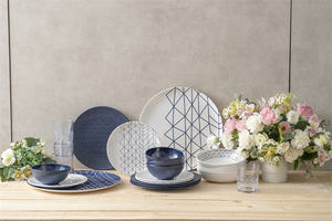 Ensembles de vaisselle en porcelaine, plateau rond en mélamine, ensembles d'assiettes à dîner classiques - Product Image 6