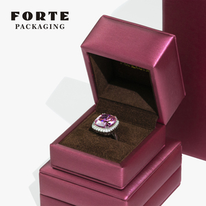 FORTE Custom Logo Engagement Wedding <b>Earring</b> Packaging Leather Jewellery Packaging Luxury Ring <b>Boxes</b> - Product Image 5