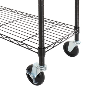 Étagère de rangement durable à 5 niveaux pour garage avec roulettes de 4 pouces, organisateur en fil métallique réglable, capacité de 300 lb par étagère - Product Image 4