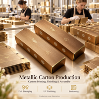 Boîte d'emballage de luxe pour maquillage en gros, fabriquée en carton doré ou argenté avec logo en relief pour l'approvisionnement de marques privées