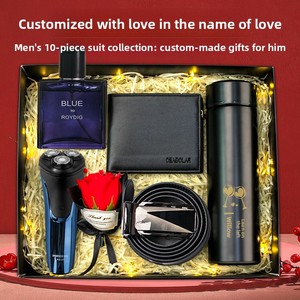 Coffret Cadeau <span class=keywords><strong>Luxe</strong></span> Personnalisé pour <span class=keywords><strong>Homme</strong></span> – Kit de Rasage, Portefeuille, Montre, Thermos – Idéal Anniversaire, Garçons d'Honneur – Emballage en Gros - Product Image 4