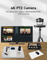 Sistema Profesional de Transmisión en Vivo 4K con Zoom 12X, Seguimiento Automático por IA, Cámara PTZ NDI POE 4K con Controlador de Joystick para Grandes Eventos
