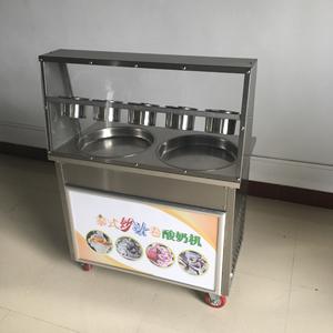 市販のダブルポット二重圧力ベルトカバー揚げヨーグルトとミルクフルーツマシンアイスクリームロールマシン - Product Image 4