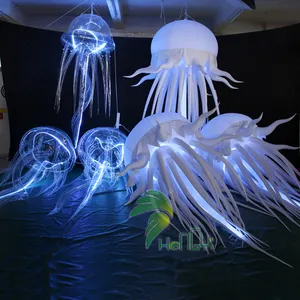 巨型充气定制漂亮水母发光二极管灯吸顶灯彩色水母气球广告