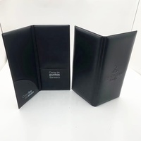 Porte-reçus de caisse en PVC noir durable, personnalisable avec logo, pour restaurant