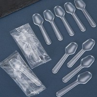 Mini cuillères en plastique jetables individuelles portables de couleur personnalisée de qualité alimentaire de haute qualité pour bar à la maison