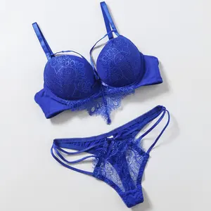 5511 Wholesale Gathering Fancy Sexy Pant And Push Up Bra Sets Lace Padded Bra And Panties Set