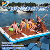 Plateforme flottante gonflable Drop Stitch pour marina, yacht, complexe hôtelier, île de baignade avec échelle, OEM, sur mesure, vente en gros