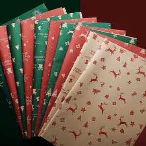 20 hojas/bolsa de papel de seda de envoltura personalizada para copos de nieve árbol de Navidad Feliz Navidad regalo ropa embalaje al por mayor a granel