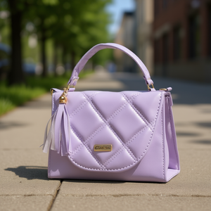 Bolso Bandolera Lavanda para Mujer, Marca Fana, Acolchado con Diseño de Diamantes, Cierre de Cremallera, Correa Única, Moda Verano, Uso Diario - Product Image 2