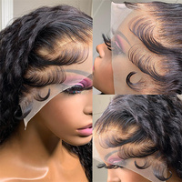 Perruques en cheveux humains bruts indiens, sans colle, avec dentelle frontale, coupe pixie bouclée, alignées aux cuticules, vente en gros