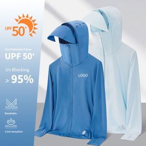 UPF50 Sun Protection <b>Jacket</b> Outdoor UV Proof Quick Dry Lightweight Hooded Womens <b>Cooling</b> Leather Coat Large Hat - Product Image 2