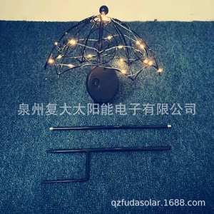 Solar Umbrella <b>Led</b> Metal Garden Stake <b>Light</b> With <b>Light</b> <b>Sensor</b> Outdoor Decor - Product Image 3