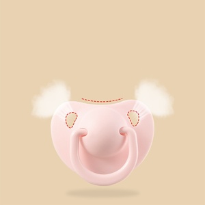 Großhandel Baby-Schnuller mit Cartoon-Aufdruck Silikon-Babyschnuller mit Rundem und Flachem Kopf - Product Image 5
