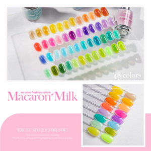 JTING Nouveauté : Kit de vernis à ongles gel lait macaron 48 couleurs, effet gelée glacée transparente, sans TPO/HEMA, OEM ODM - Product Image 4