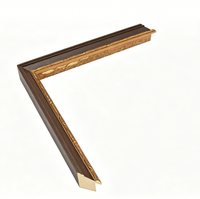 Moldura de Madera Maciza con Relieve Dorado para Café, Tiras de Pino de 25x40mm para Decoración Clásica de Galerías de Pintura al Óleo