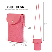 Op maat gemaakte premium slanke dames tas, stijlvolle geweven crossbody & telefoon tas, verstelbare schouderband voor iPhone, SAMSUNG, HUAWEI