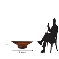 Brasero de 36 pouces en acier rouillé pour jardin et terrasse, idéal pour le chauffage extérieur