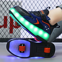 Enfants Chaussures Garçons Et Filles Enfants Chaussures À Roulettes Avec Roues Rétractables Premium Skate Chaussures Led Baskets Pour Garçons