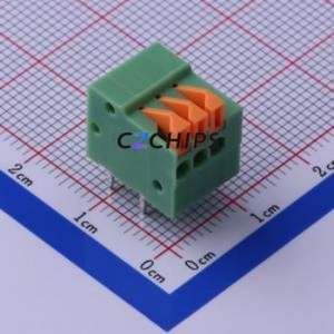 KF141R-2.54-3P Spring Terminal Block Bent Lead Through Hole,P=2.54mm Connector 2.54mm 3P 3 2A - Product Image 1