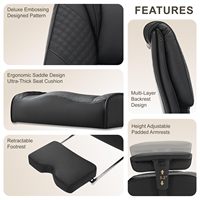 Chaise de bureau ergonomique à dossier haut en cuir PU pour bureau, chaise de direction avec repose-pieds et accoudoirs réglables