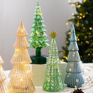 Mới Sáng Tạo Nhà DIY Mini Sang Trọng 3D Giáng Sinh Đèn LED Bàn Thông <span class=keywords><strong>Cone</strong></span> Tay Thổi Thủy Tinh Cây Giáng Sinh Với Đèn LED - Product Image 3
