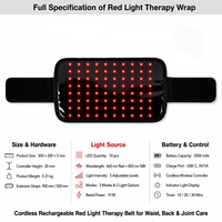 Ceinture de luminothérapie infrarouge rouge 660nm 850nm à double longueur d'onde pour la taille, utilisation à domicile, au bureau ou en salon