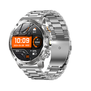 Montre connectée d'extérieur AK87, bracelet en acier, écran AMOLED 1,7 pouces HD grand format, plus de 100 sports, appels Bluetooth, lampe de poche, boussole, Fitcloudpro, IP65, SOS - Product Image 5