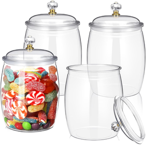 BC Classic Candy Cookie Jars Lids Clear <strong>Plastic</strong> Sealed Food <strong>Container</strong> <strong>Large</strong> Airtight Multifunction <strong>Storage</strong> Organization - Product Image 1