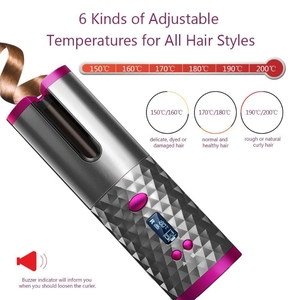 <span class=keywords><strong>Fer</strong></span> à <span class=keywords><strong>friser</strong></span> automatique sans fil portable, recharge USB, anti-brûlure, pour le coiffage - Product Image 5