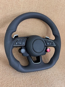 Volant en cuir véritable et fibre de carbone forgée avec écran LED pour <span class=keywords><strong>Audi</strong></span> R8 <span class=keywords><strong>TT</strong></span> <span class=keywords><strong>Roadster</strong></span> <span class=keywords><strong>RS</strong></span> TTS MK2 8j 2008 à 2013 - Product Image 6