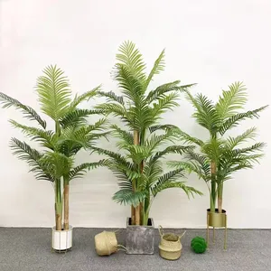 Jardín Artificial al aire libre decorativos verdes falsos grandes palmeras de seda Canadá venta al por mayor palmeras artificiales al aire libre artificiales