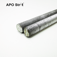 Q235B Non Alloy Steel Threaded Rod Electro Zinc Plated 3/4 Inch Stud for Construction Support, ASTM Standard Custom Cutting