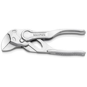 KNIPEX 86 04 100 BK Alicates y llave XS en una sola herramienta, superficie rugosa con impresión, cromado, 100 mm - Product Image 1