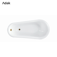 Baignoire autoportante en acrylique traditionnelle pour trempage et massage, avec drain, portable, écologique, garantie 5 ans, facile à nettoyer, profonde