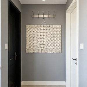 <span class=keywords><strong>Tapiz</strong></span> Minimalista de Macramé Tejido a Mano con Borlas Estilo Boho para Sala de Estar - Product Image 6