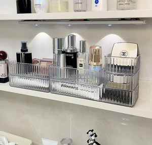 Clear <strong>Plastic</strong> Drawer Organizers Set Bathroom and Vanity Drawer Organizer Trays <strong>Storage</strong> <strong>Bins</strong> for Makeup <strong>Plastic</strong> Drawer Organizer - Product Image 6