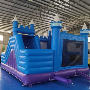 <span class=keywords><strong>Castillo</strong></span> Inflable Comercial, Casa de Brinco Inflable con Tobogán, Temática de <span class=keywords><strong>Frozen</strong></span> para Niñas, Color Azul - Product Image 3