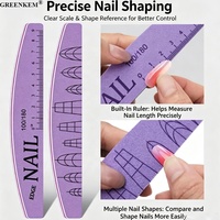 Lime à ongles professionnelle lavable et résistante à l'usure avec éponge double face pour manucure et modelage, grain 80/80