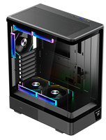 Caja de PC con Ventiladores, Pantalla de Temperatura, Tanque de Peces Panorámico de 270°, Refrigeración por Agua de 240 mm, GPU de 360 mm, Caja de Ordenador para Juegos ATX