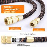 Tuyau d'arrosage flexible professionnel noir et orange extensible avec buse multifonctionnelle pour l'irrigation domestique et le jardinage